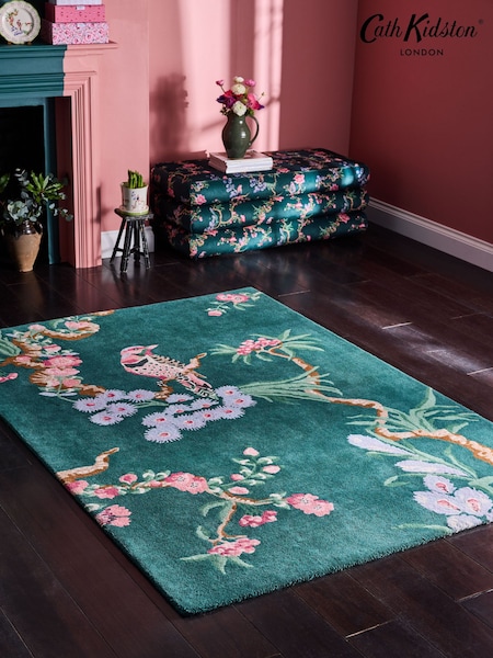 Cath Kidston Green Birds and Berries Wool Rug (E17648) | €136 - €586