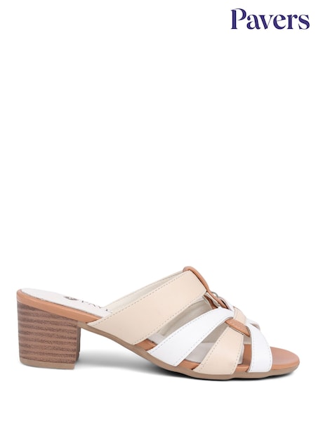 Pavers Block Heeled Mule Brown Sandals (E17870) | ₪166