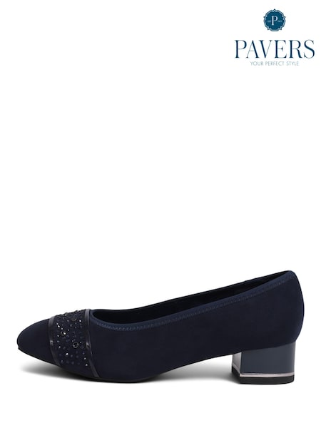 Pavers Blue Wide Fit Slip-On Court Shoes (E17871) | €50