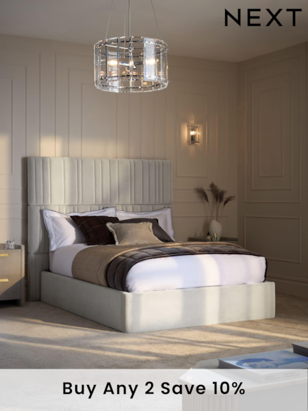Soft Velvet Light Grey Cora Upholstered Ottoman Storage Bed Frame (E17893) | €1,050 - €1,300
