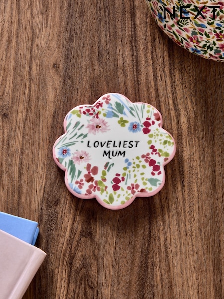 Pink Floral Print Loveliest Mum Coaster (E17911) | 29 QAR