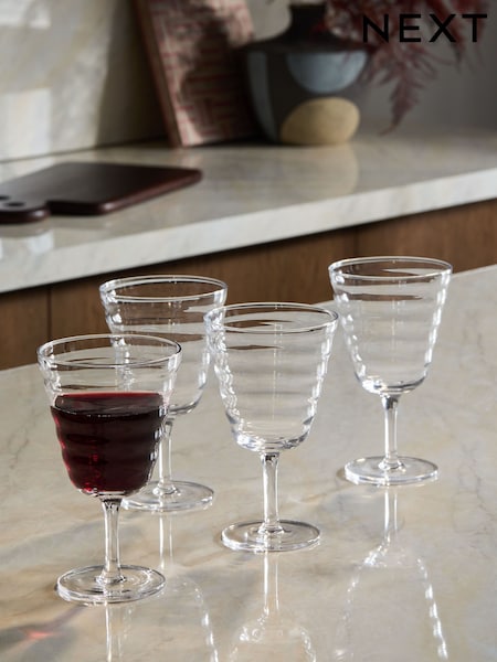 Set Of 4 Ripple Wine Glasses (E17919) | €33