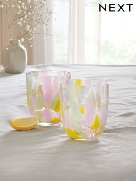 Set Of 2 Large Confetti Tumbler Glasses (E17921) | €20