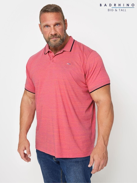 BadRhino Big & Tall Pink Injected Slub Polo (E18047) | 114 QAR