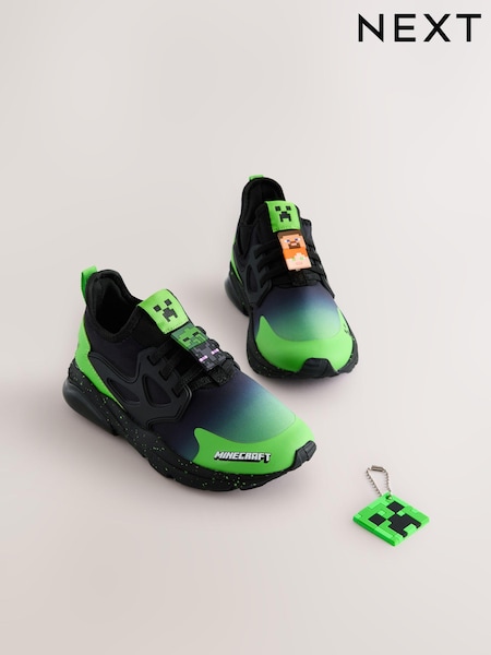 Green Minecraft Elastic Lace Trainers (E18073) | 144 QAR - 183 QAR