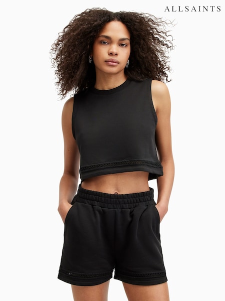 AllSaints Black Ewelina Lila Top (E18093) | €27
