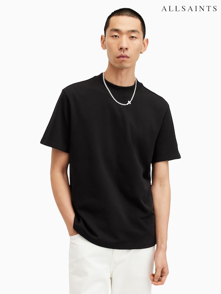 AllSaints Black Nero Short Sleeve Crew T-Shirt (E18097) | €90