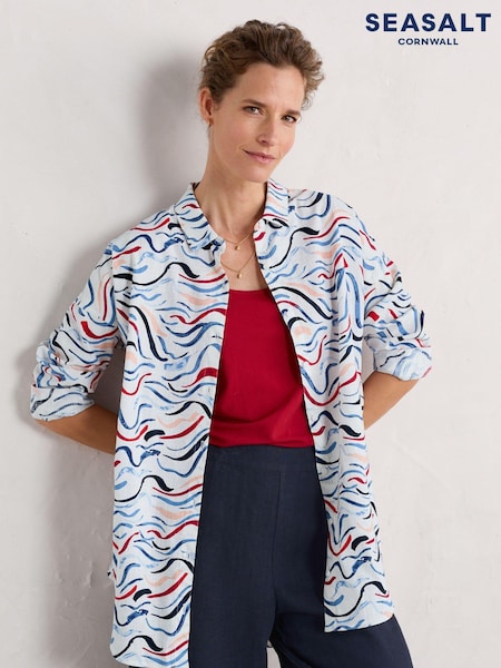 Seasalt Cornwall White Timbre Longline Shirt (E18224) | €39
