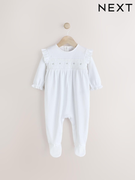 White Occasion Baby 100% Cotton Sleepsuit (0mths-2yrs) (E18341) | AED61 - AED71