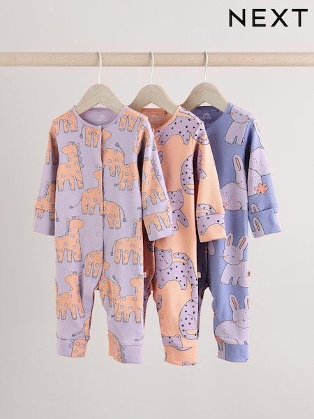 Morado lila - Baby Footless Sleepsuits 3 Pack (0mths-3yrs) (E18350) | 28 € - 30 €