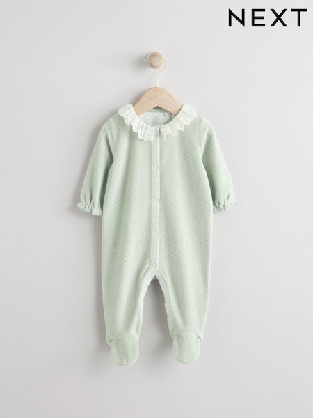 Зелений - Velour Baby Sleepsuit (0mths-3yrs) (E18362) | 494 грн - 576 грн