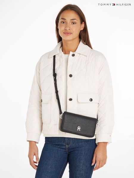 Tommy Hilfiger Black Emblem Flap Crossover Bag (E18384) | AED419