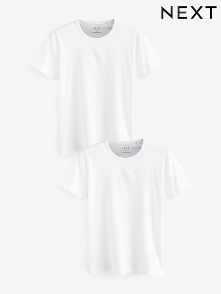 Blanco - Corte estándar - 100% Cotton Layering T-Shirts 2 Pack (E18504) | 20 €