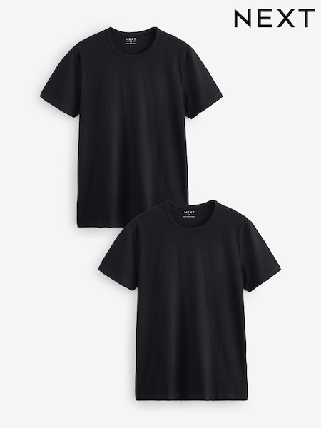 Negro - Corte estándar - 100% Cotton Layering T-Shirts 2 Pack (E18506) | 20 €