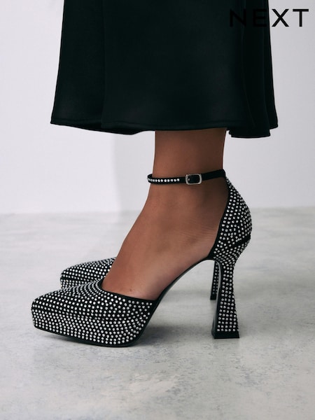 Black Forever Comfort® Platform Pointed Sandals (E18532) | €21.50