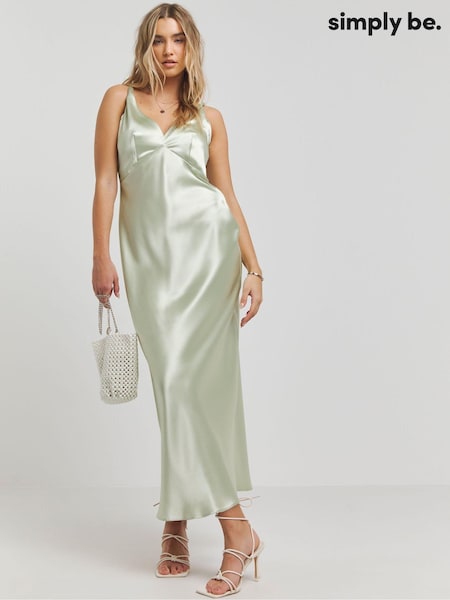 Simply Be Green Satin Cami Slip Dress (E18659) | €24