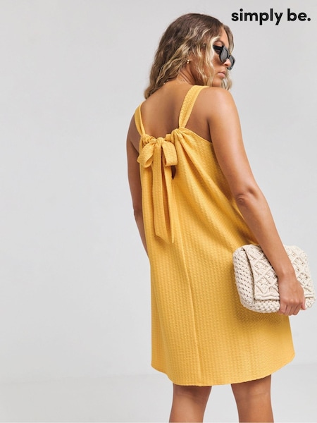 Simply Be Yellow Textured Jersey Smock Dress (E18678) | €24