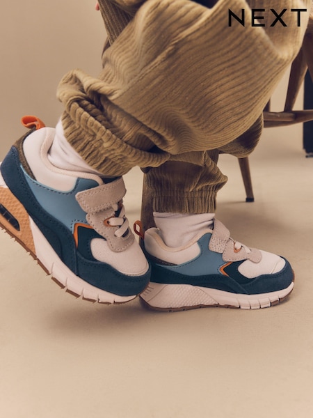 Blue/Neutral Elastic Lace Trainers (E18683) | €33 - €36