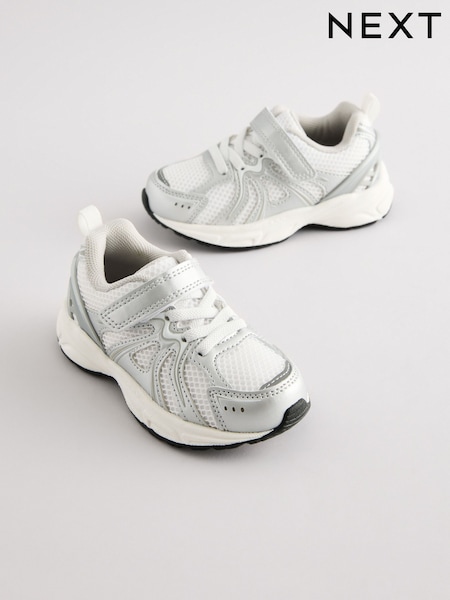 أبيض/فضّي - Touch Fastening Mesh Trainers (E18693) | ‏117 د.إ.‏ - ‏ 132‏ د.إ.