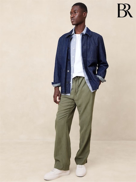 Banana Republic Green Tencel-Linen Pull On Trousers (E18711) | €55
