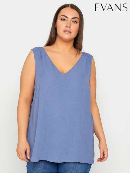 Sininen - Evans V-kaula-aukko Vest Top (E18748) | €30