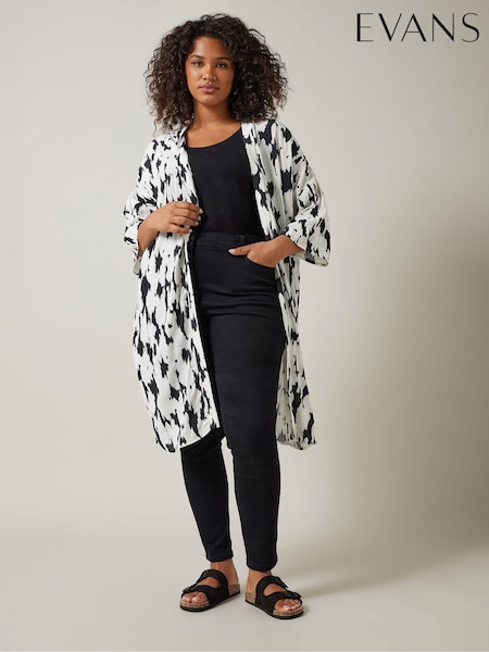 Evans Cream Printed Kimono (E18757) | €61