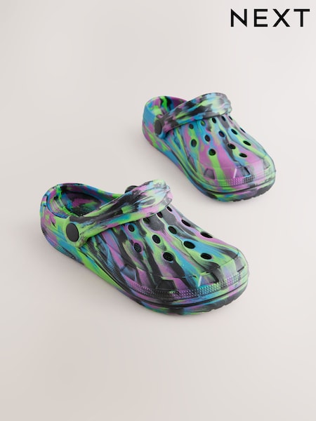 Black Purple Marble Clogs (E18801) | AED41 - AED61