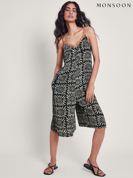 Monsoon Black Sunny Batik Dye Playsuit (E18875) | €39