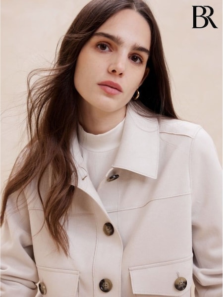 Banana Republic Cream Vegan Suede Short Jacket (E18894) | €60
