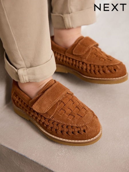 Tan Brown Suede Woven Loafers (E18920) | €38 - €43