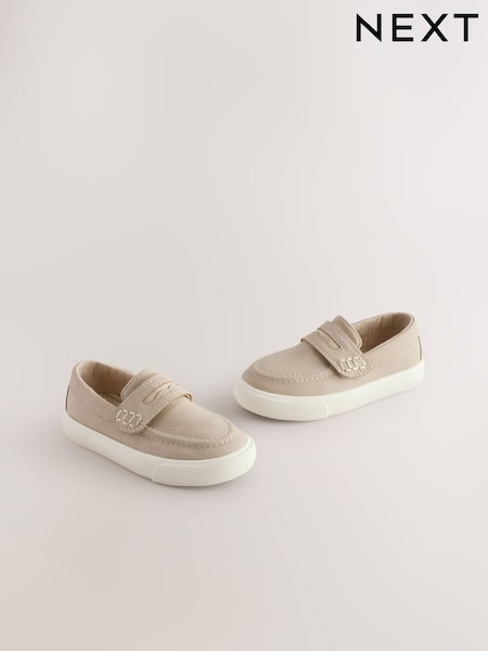 Neutral Standard Fit (F) Touch Fastening Penny Loafers (E18925) | AED102 - AED122