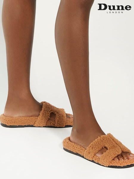 Dune London Tan Brown Standard Fit Loupa Footbed Smart Slides (E18932) | 5,708 UAH