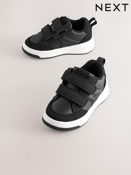 Black Standard Fit (F) Touch Fastening Two Strap Trainers (E18987) | €25 - €30