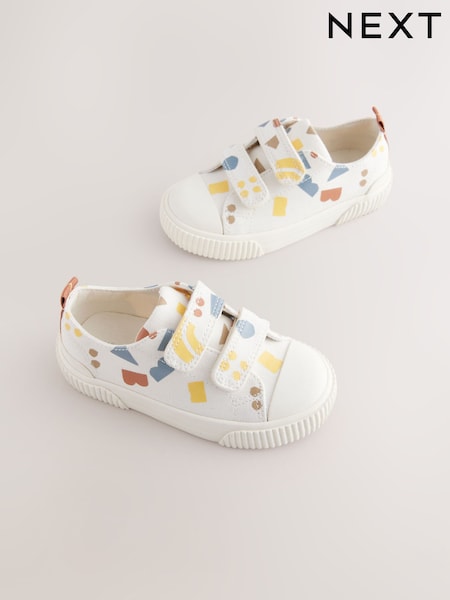 White Shapes Two Strap Touch Fastening Trainers (E18996) | AED81 - AED91