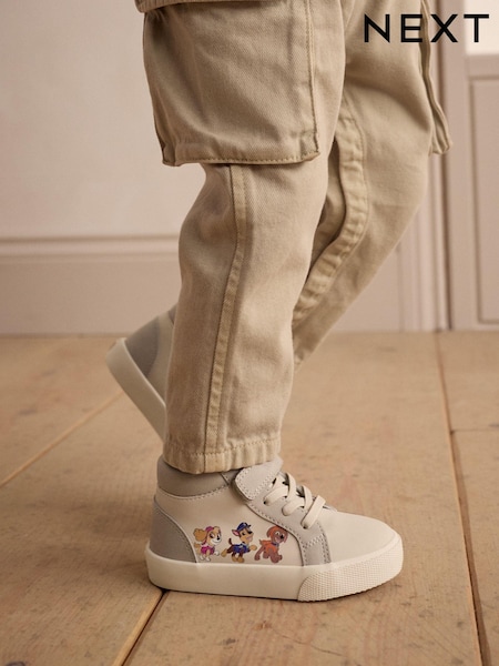 Grey Standard Fit (F) Paw Patrol Elastic Lace High Top Trainers (E19024) | $49 - $56
