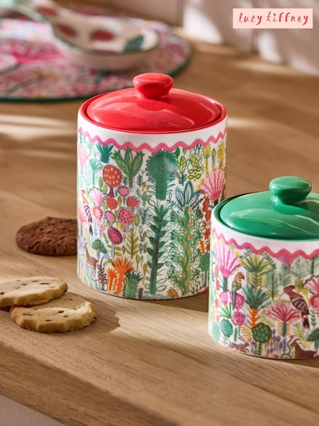 Lucy Tiffney Red/Green Medium Storage Jar (E19111) | €25