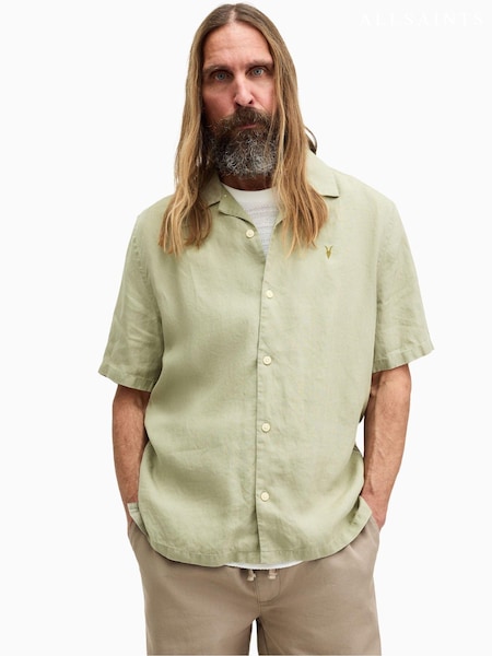 AllSaints Green Audley Shortsleeve Shirt (E19189) | €72