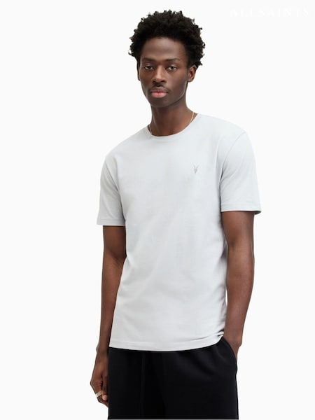 AllSaints Grey Brace Shortsleeve Crew Neck T-Shirt (E19206) | 173 QAR