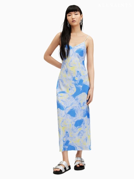 AllSaints Blue Bryony Spiral Dress (E19208) | €61