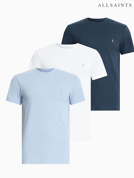 לבן - Allsaints Tonic Short Sleeve Crew T-shirt 3 Pack (E19212) | ‏448‏₪