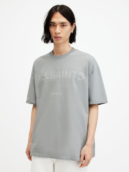 AllSaints Grey Laser Shortsleeve Crew Neck 100% Cotton T-Shirt (E19262) | 272 QAR