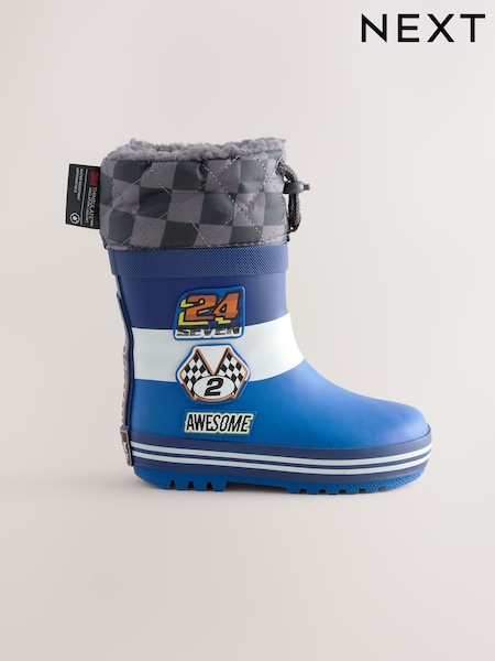 Blue Racing Car Thermal Thinsulate™ Lined Cuff Wellies (E19285) | R$ 175 - R$ 205