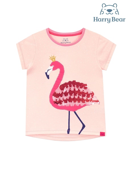 Harry Bear Pink Flamingo Sequin T-Shirt (E19310) | €20