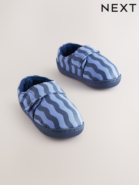 Blue Stripe Touch Fastening Cupsole Slippers (E19336) | €17 - €20