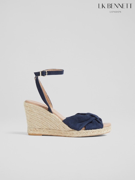 LK Bennett Blue Angela Suede Espadrille Sandals (E19380) | $348