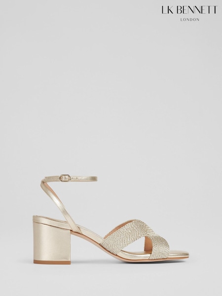 LK Bennett Stella Woven Leather 100% Cotton Sandals (E19386) | €424