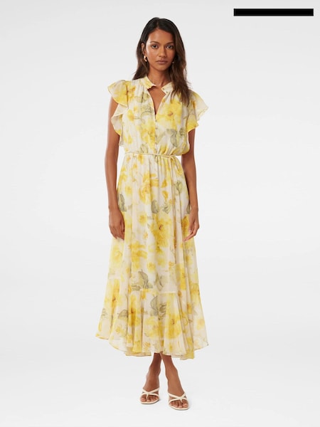 Forever New Maxine Petite Ruffle Sleeves Midi Dress (E19503) | 358 LEI