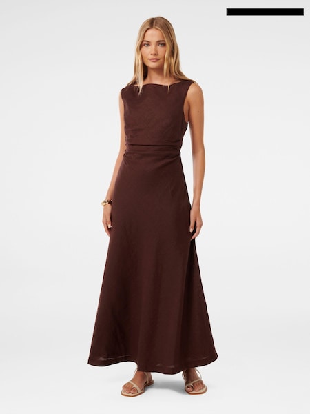 Forever New Brown Pure Linen Tania Dress (E19519) | €66