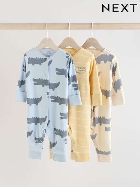 Blau und Gelb - Baby Footless Sleepsuits 3 Pack (0mths-3yrs) (E19550) | 27 € - 30 €