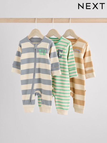 סדרת Milk Club בצבע ניטרלי - Baby Two Way Zip Footless Sleepsuits 3 Pack (0mths-3yrs) (E19554) | ‏84‏₪ - ‏92‏ ₪